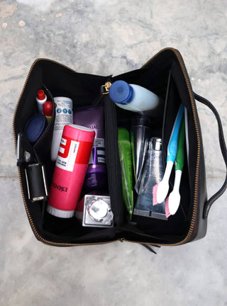 Black Leather Toiletry Bag - Travel Dopp Kit-Bag-Billion Brothers-Brandable,Men's-The Twisted Chandelier
