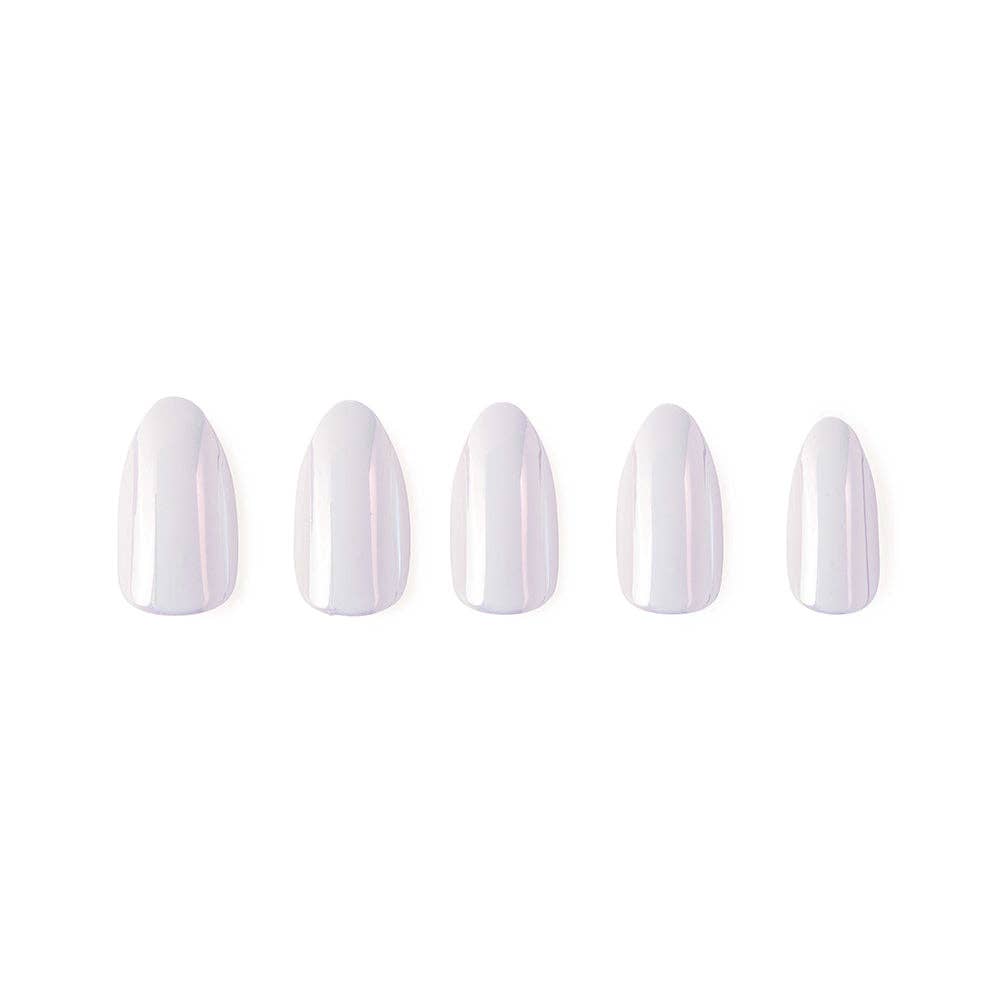 Moonlight Press-On Nails|Pearlescent White| Short Almond-Glamnetic-The Twisted Chandelier