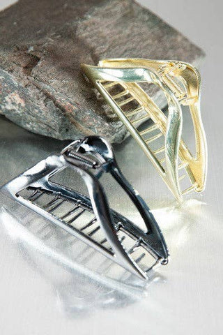 Metallic Casting Curved Triangle Hair Claw Clips-Hair Claws & Clips-JOSSLYN by wall to wall-40H552-The Twisted Chandelier