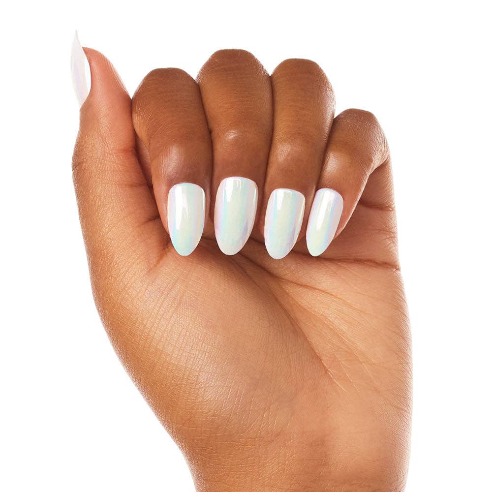 Moonlight Press-On Nails|Pearlescent White| Short Almond-Glamnetic-The Twisted Chandelier