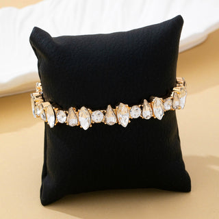 Crystal Gold-Tone Stretch Statement Bracelet | 80B1786-JOSSLYN by wall to wall-The Twisted Chandelier