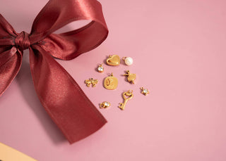 18K Gold PVD Stainless Steel Ribbon Bow Charm-Stainless Steel Charm-WJW-The Twisted Chandelier