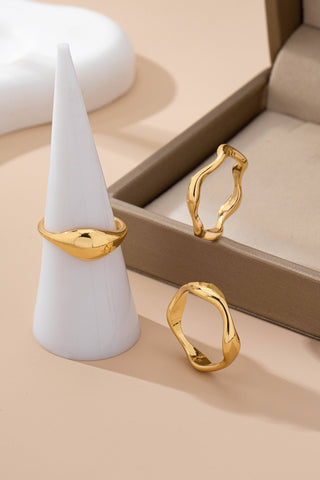 Multi-Band Statement Modern Stacked Wave Rings-JOSSLYN by wall to wall-80R256-The Twisted Chandelier