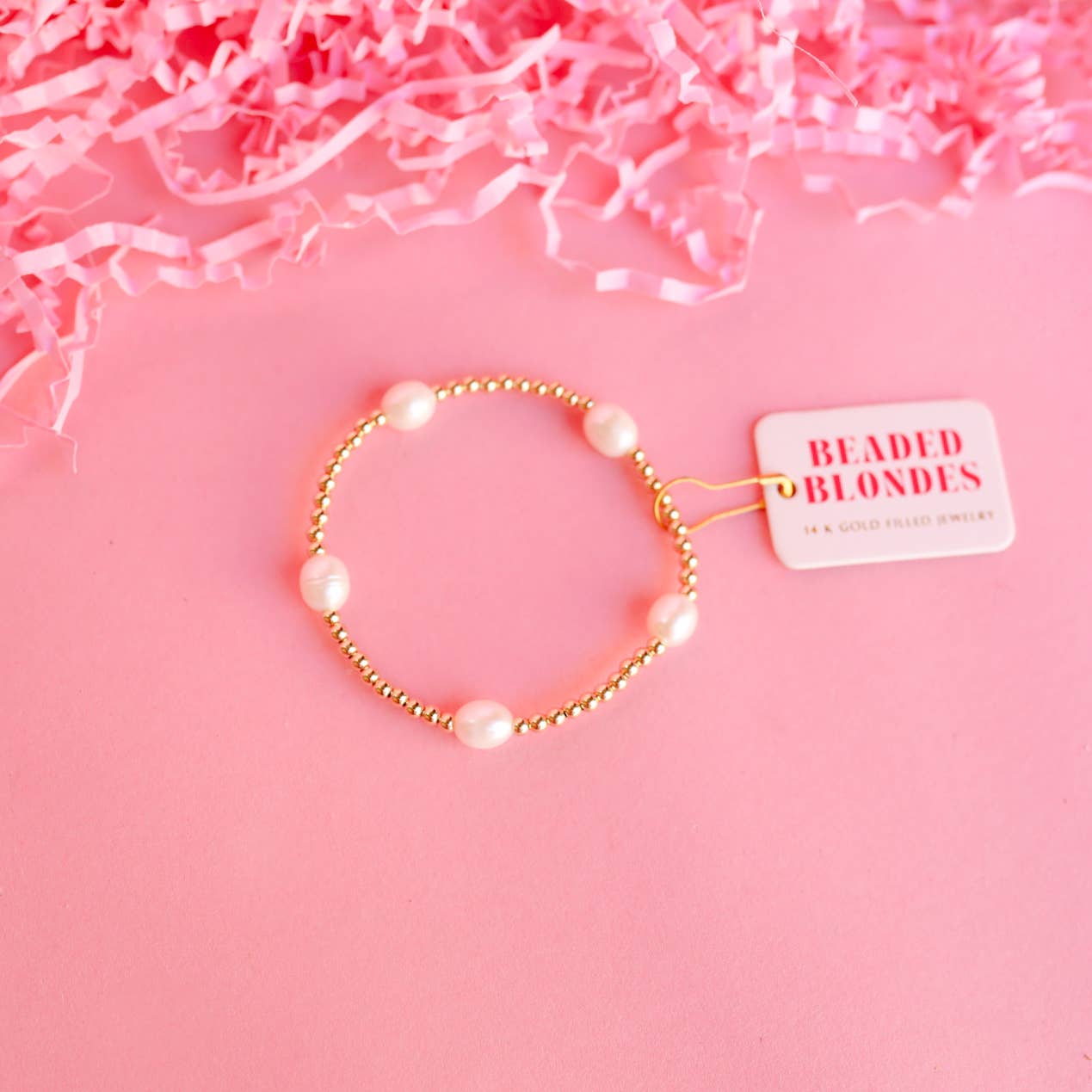 Pearl Poppi Bracelet in Gold-Beaded Blondes-The Twisted Chandelier