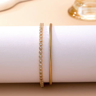Double Snake Chain Crystal Bracelet-JOSSLYN by wall to wall-80B1653-The Twisted Chandelier