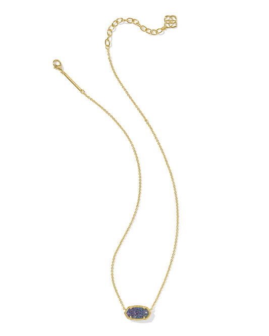 Kendra Scott Elisa Short Pendant Necklace Gold Multi Drusy-Necklaces-Kendra Scott-N5067GLD-The Twisted Chandelier