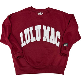 Lulu Mac Rory Sweatshirt - Maroon/White-Sweatshirt-Girlie Girl Originals-NewArrival,Tops Collection-The Twisted Chandelier