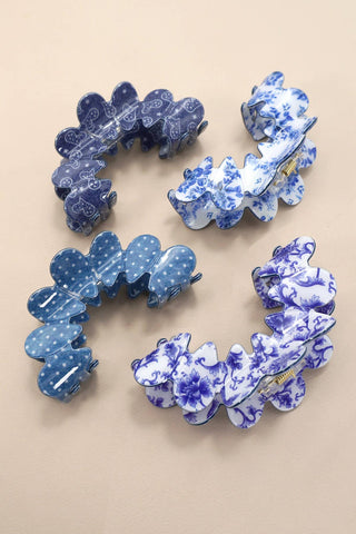 Vintage Porcelain Style Half Moon Hair Claw Clips-Hair Claws & Clips-JOSSLYN by wall to wall-40H900-The Twisted Chandelier