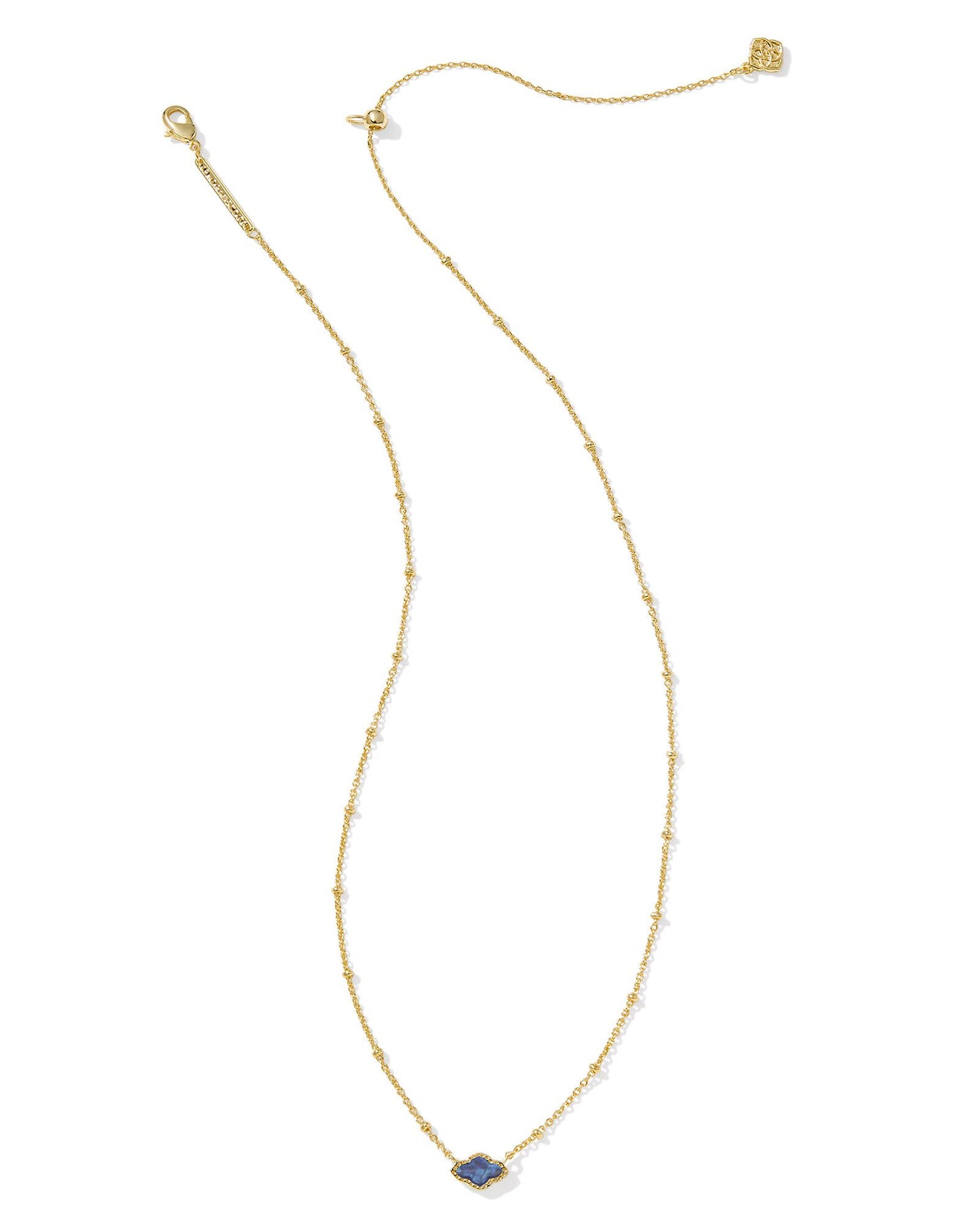 Kendra Scott Mini Abbie Satellite Short Pendant Necklace Gold Navy Abalone-Necklaces-Kendra Scott-N00881GLD-The Twisted Chandelier