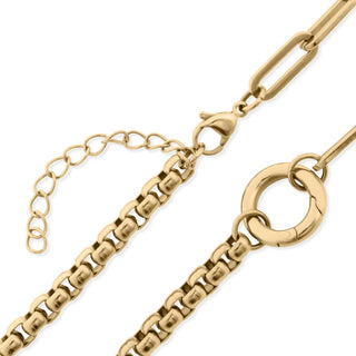 18k Gold Stainless Steel Box Paperclip Charm Holder Necklace-Necklace-WJW-The Twisted Chandelier