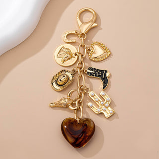 Western Heart Cross Hat Boot Heart Bag Charm-Bag Charm-JOSSLYN by wall to wall-80K096-The Twisted Chandelier