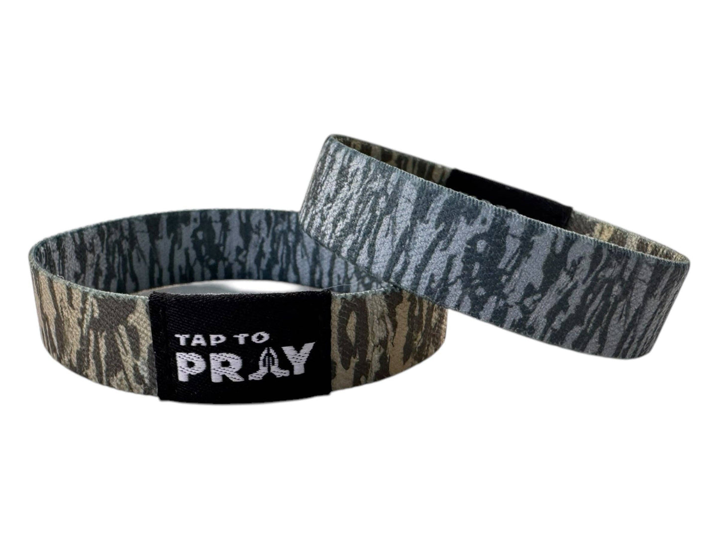 Tap To Pray™ Wristbands - Tree Bark Camo Brown & Grey-Versible-The Twisted Chandelier