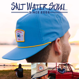 Men’s Redfish Rope Black Snapback Hat-SALT WATER SOUL-Men's-The Twisted Chandelier
