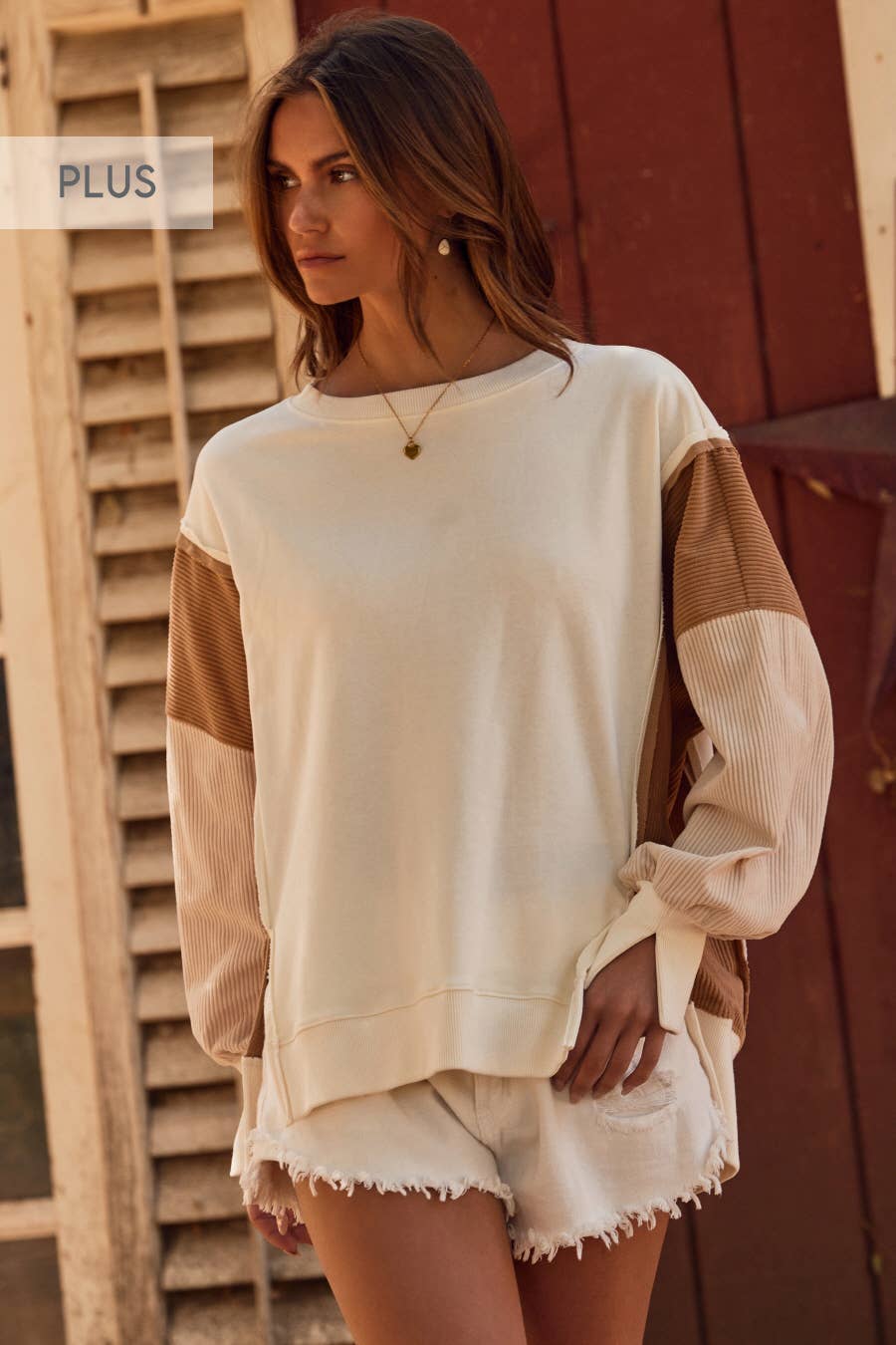 Tate Color Block Oversized Pullover - Plus-Oddi-FD 10/28/25,Tops Collection-XL-The Twisted Chandelier