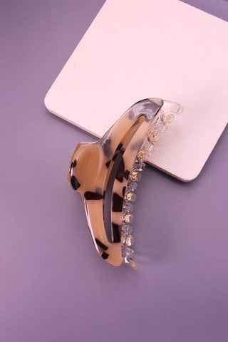 Marbled Curved Hair Claw Clips | 40H452-JOSSLYN by wall to wall-TORT BROWN-The Twisted Chandelier
