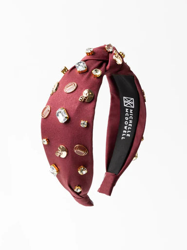 Michelle McDowell Victory Vibes Headband - Gameday Maroon-Headband-Michelle McDowell-Accessories,gameday-The Twisted Chandelier