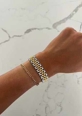 Chansutt Pearl Thick Two Toned Bracelet