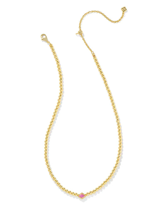 Kendra Scott Abbie Beaded Necklace Gold Azalea Illusion-Necklaces-Kendra Scott-CR 07/31/24, FD 07/31/24, N00714GLD-The Twisted Chandelier