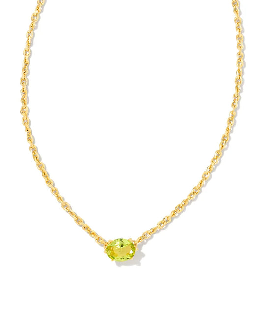 Kendra Scott Cailin Crystal Pendant Necklace Gold Peridot Crystal-Necklaces-Kendra Scott-N1941GLD-The Twisted Chandelier