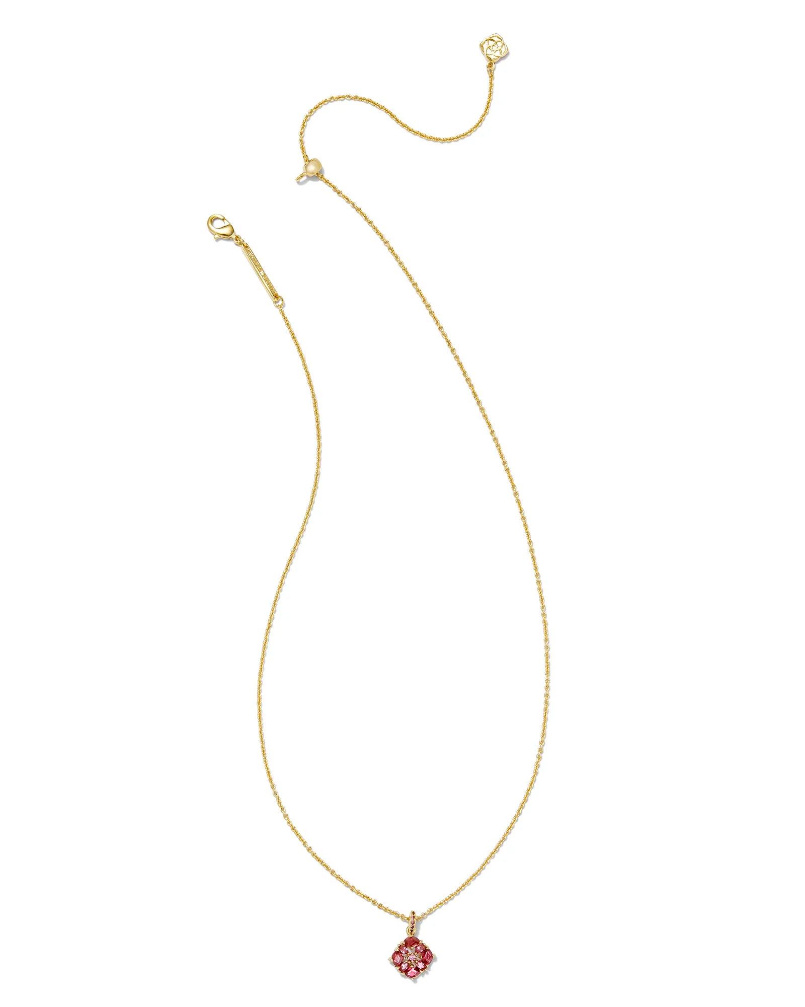 Kendra Scott Dira Crystal Short Pendant Necklace Gold Pink Mix-Necklaces-Kendra Scott-N00469GLD-The Twisted Chandelier