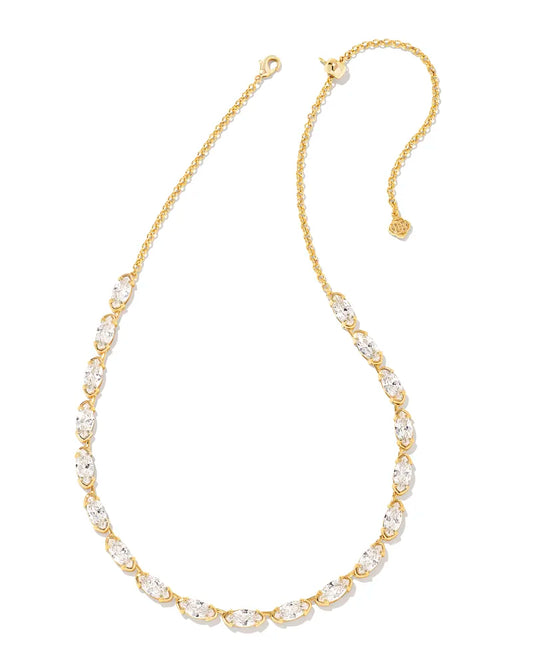 Kendra Scott Genevieve Strand Necklace Gold White CZ-Necklaces-Kendra Scott-Max Retail, N00219GLD-The Twisted Chandelier