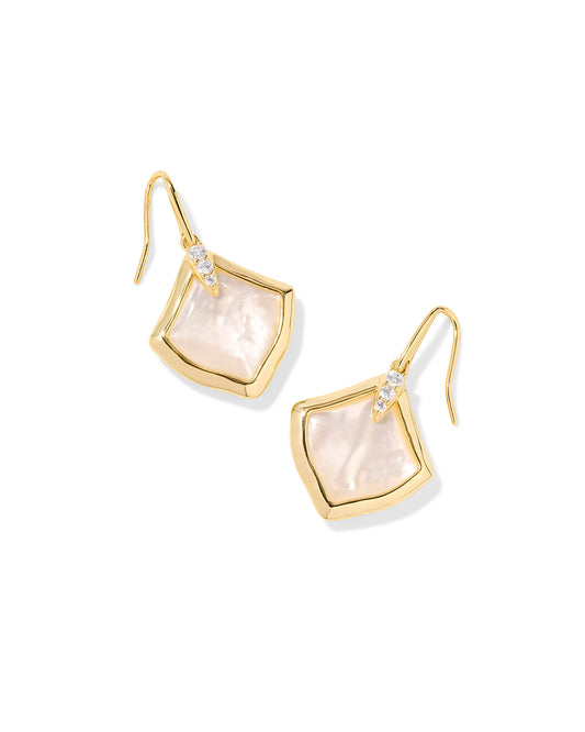 Kendra Scott Joelle Drop Earrings Gold Ivory Mother Of Pearl-Earrings-Kendra Scott-E00782GLD-The Twisted Chandelier