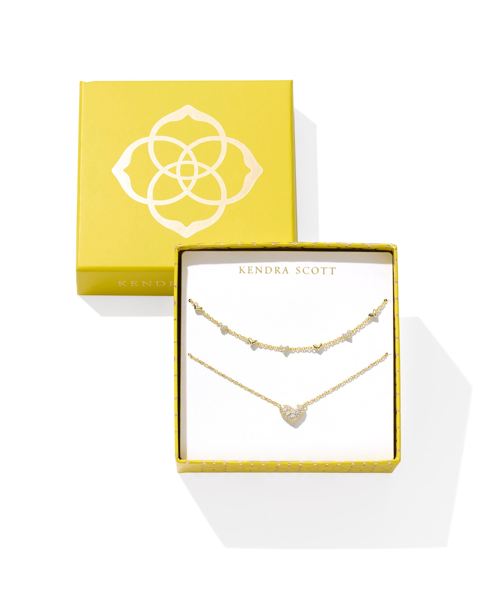 Kendra Scott Ari & Haven Heart Necklace Gift Set Gold White Crystal-Gift Sets-Kendra Scott-G00025GLD,Necklace-The Twisted Chandelier