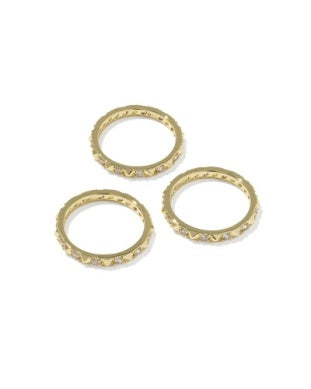 Kendra Scott Fate Ring Set of 3 Gold White CZ Size 7-Rings-Kendra Scott-HOLIDAY2026 KS-The Twisted Chandelier
