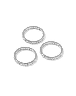 Kendra Scott Fate Ring Set of 3 Silver White CZ Size 9-Rings-Kendra Scott-HOLIDAY2026 KS-The Twisted Chandelier