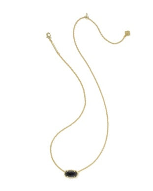 Kendra Scott Elisa Boo Short Pendant Necklace Gold Black Granite-Necklaces-Kendra Scott-FALL2026 KS-The Twisted Chandelier