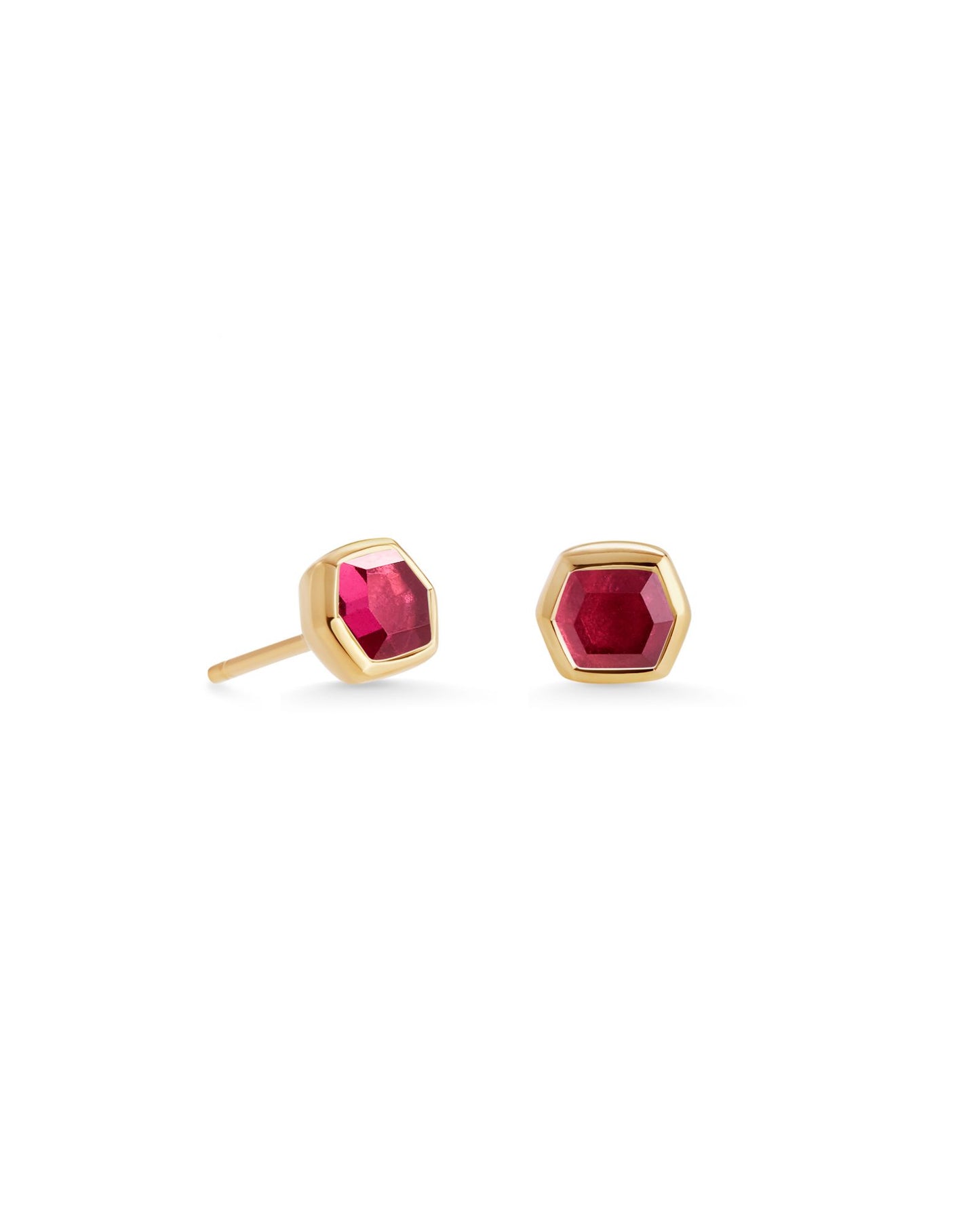 Kendra Scott Davie Stud Earrings 18K Gold Vermeil Red Garnet-Earrings-Kendra Scott-E1679GLD-The Twisted Chandelier