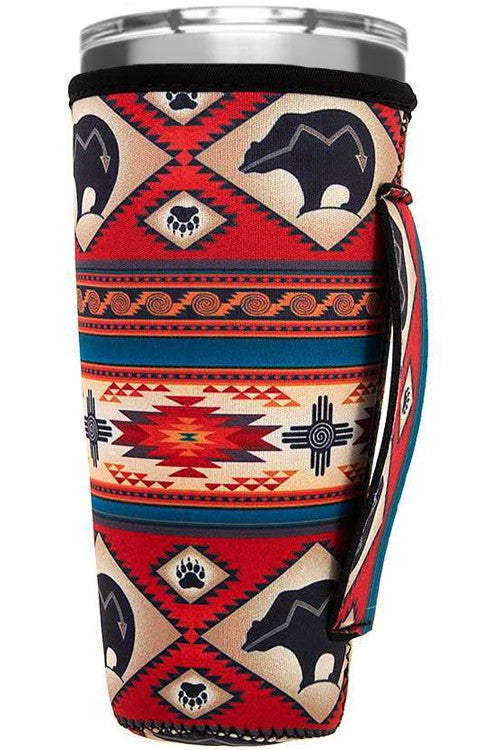 Western Navajo Aztec Bear 30 oz. Tumbler Drink Sleeve-Drink Sleeves-Blandice-05/19/24, 1st md, SD0106-The Twisted Chandelier