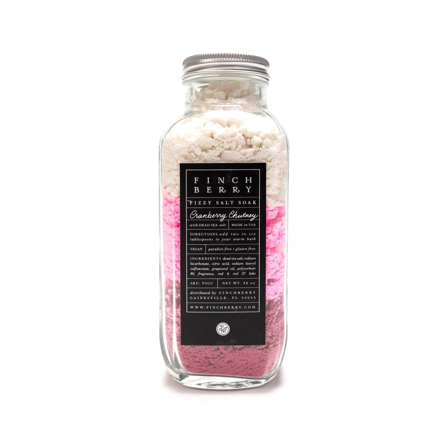 Finchberry Fizzy Salt Soak - Cranberry Chutney-Bath & Beauty-FinchBerry--The Twisted Chandelier