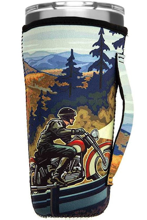 Biker Motorcycle Landscape 30 oz. Tumbler Drink Sleeve-Drink Sleeves-Blandice-05/19/24, 1st md, SD2063-The Twisted Chandelier