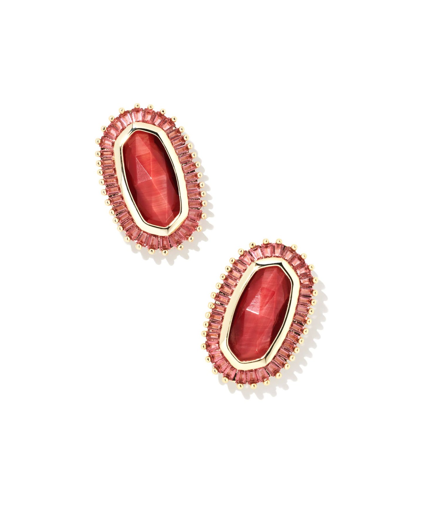 Kendra Scott Baguette Elle Stud Earrings Gold Red Mix-Earrings-Kendra Scott-05/19/24,1st md,E1990GLD,Max Retail,Sale Kendra Scott-The Twisted Chandelier