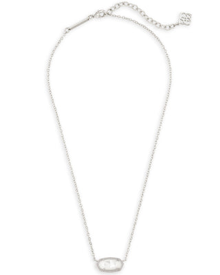 Kendra Scott Elisa Short Pendant Necklace Silver Ivory Mother of Pearl-Necklaces-Kendra Scott-Confirmed 06/01/26,N5067RHD-The Twisted Chandelier