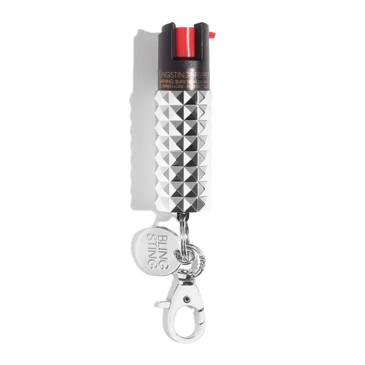 Silver Metallic Studded Pepper Spray-Personal Defense-BLINGSTING-Faire-The Twisted Chandelier