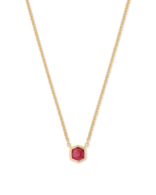 Kendra Scott Davie Pendant Necklace 18K Gold Vermeil Red Garnet-Necklaces-Kendra Scott-N1583GLD-The Twisted Chandelier