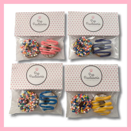 2 Pack Mini Donuts - Multicolored Sprinkles-dog treat-Pup Pawtisserie-The Twisted Chandelier