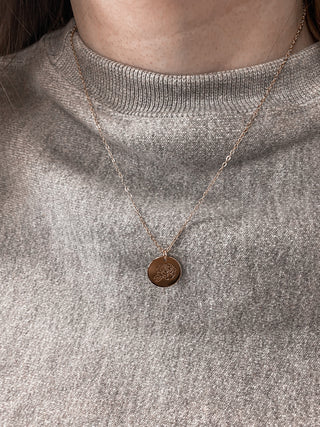 Birth Flower Round Pendant Necklace-Necklaces-Bonita-FEB2022-September-The Twisted Chandelier
